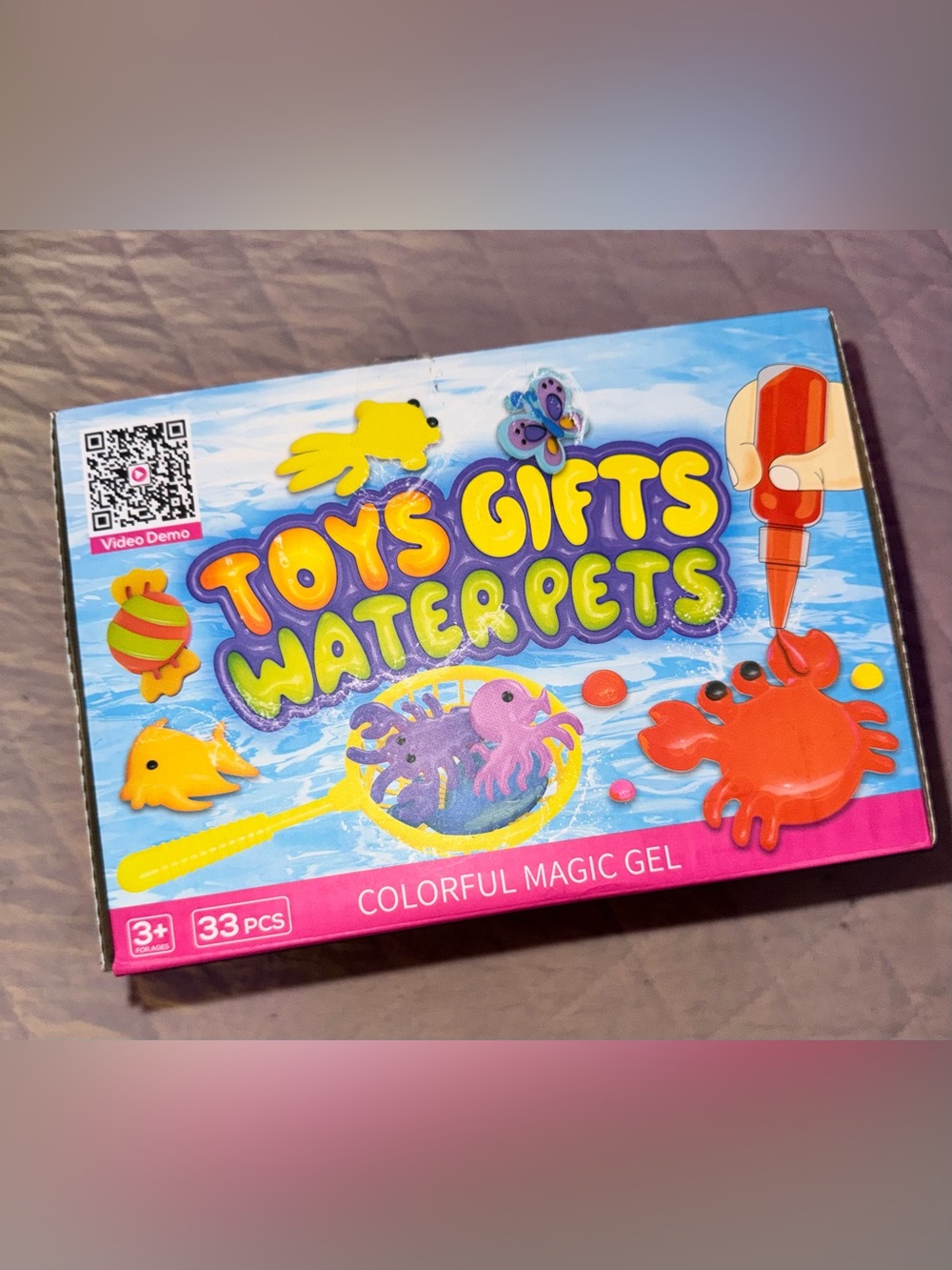 Water Pets Colorful Magic Gel Kids Toy - 12 Sea Creature Molds, 12 Grl Colors